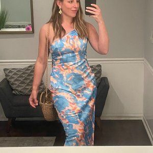 Maxi Blue and Orange Dress Size M